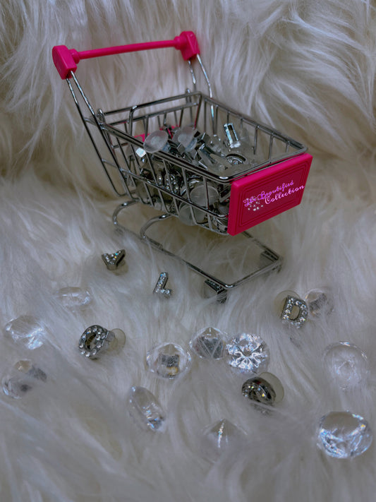 Bling Silver Letter & # Croc Charms