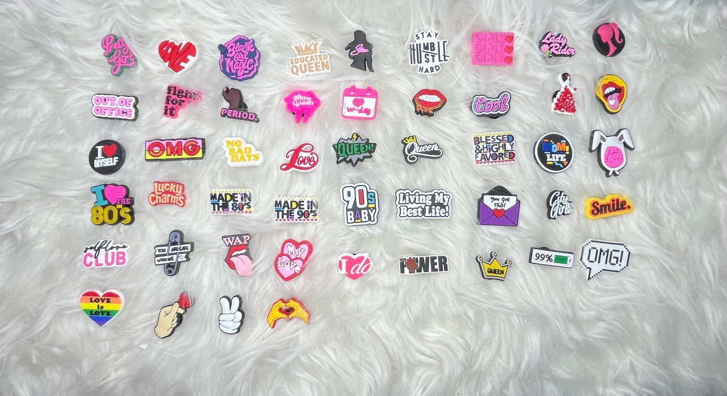Quote/Word Croc Charms