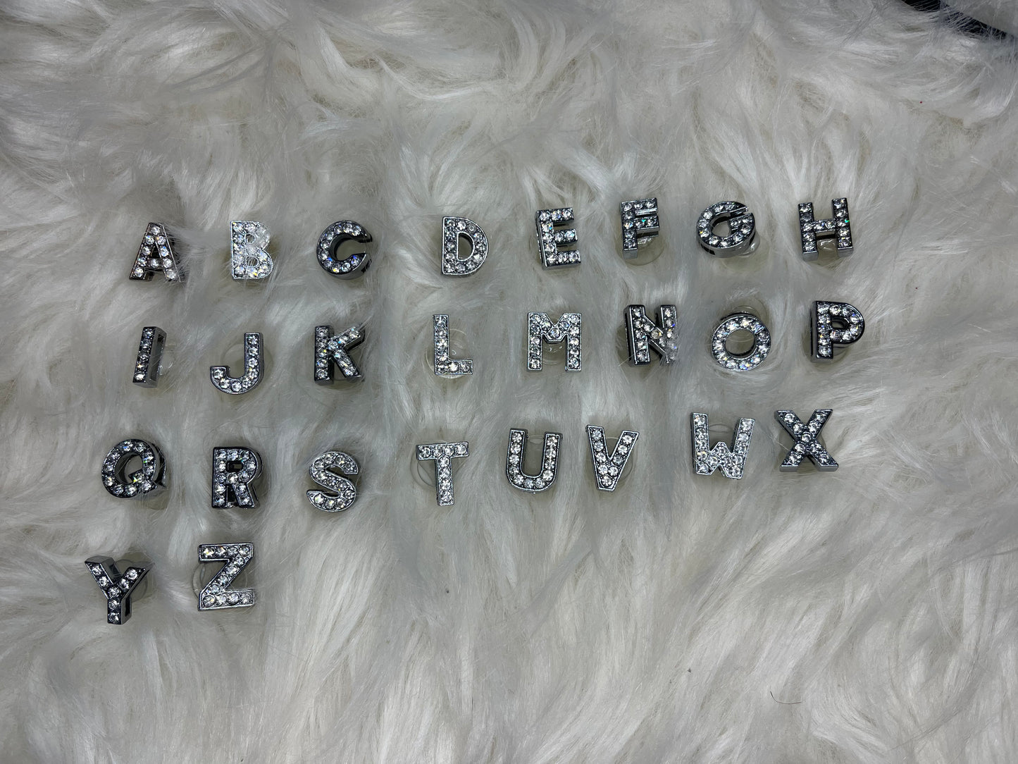 Bling Silver Letter & # Croc Charms